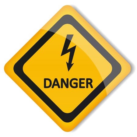 illustration label electricity hazardのイラスト素材