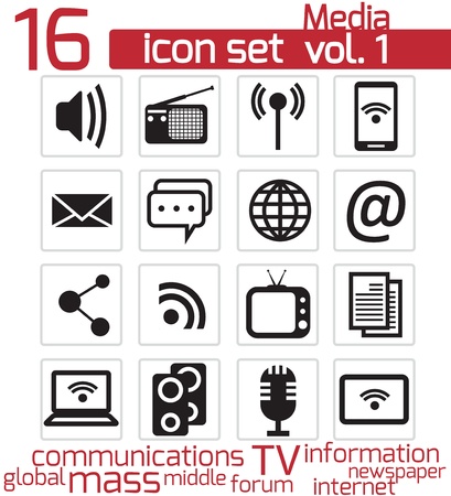 Communication and media iconのイラスト素材