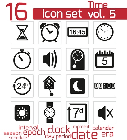 Time and clock Iconsのイラスト素材