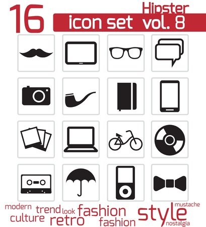 Hipster icon setのイラスト素材