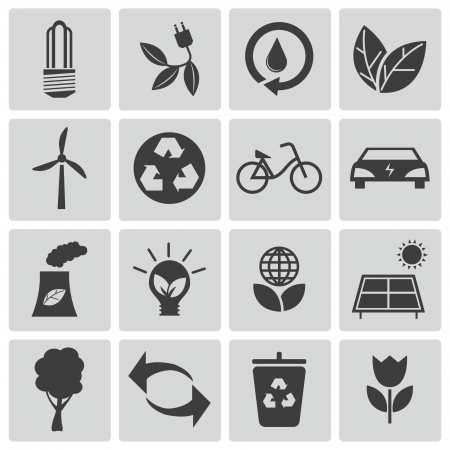 black  eco icons setのイラスト素材