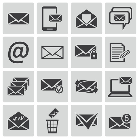 Vector black  email icons setのイラスト素材