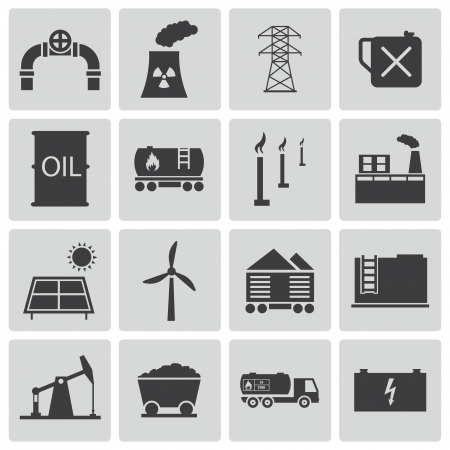 Vector black  industry icons setのイラスト素材