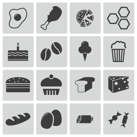 black  food icons setのイラスト素材