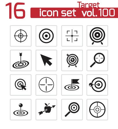 Vector black  target  icons setのイラスト素材