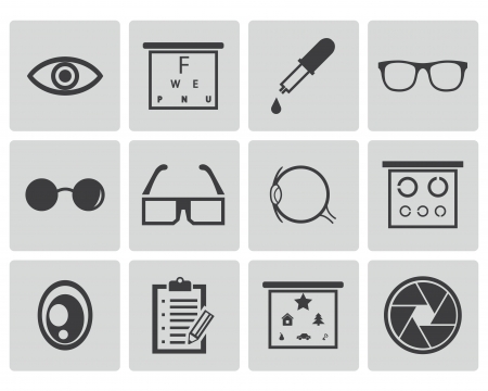 Vector black  optometry  icons setのイラスト素材