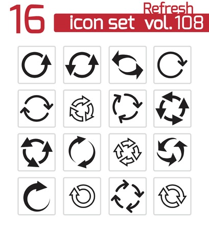 Vector black refresh icons setのイラスト素材