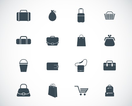black bagicons setのイラスト素材