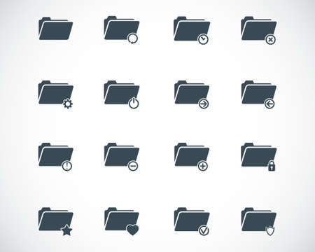black  folder icons setのイラスト素材