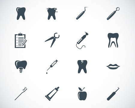 black dental icons setのイラスト素材