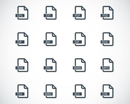 black  file format  icons setのイラスト素材