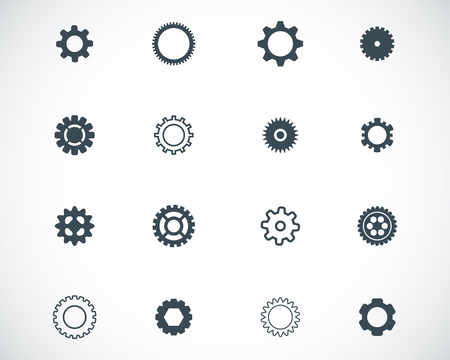 black  gears  icons setのイラスト素材