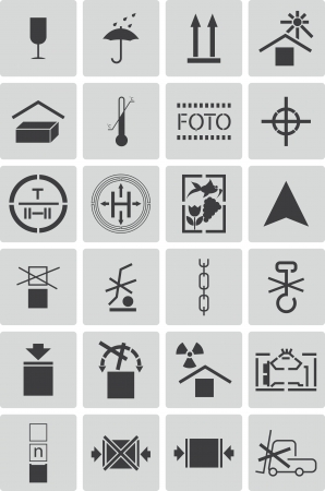 black  marking cargo  icons setのイラスト素材