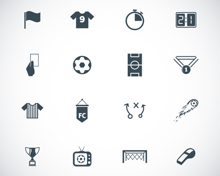 Vector black  soccer  icons setのイラスト素材