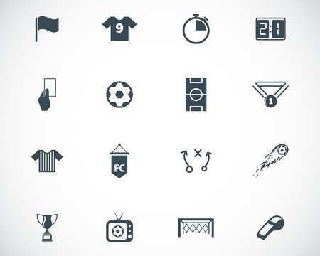 Vector black  soccer  icons set