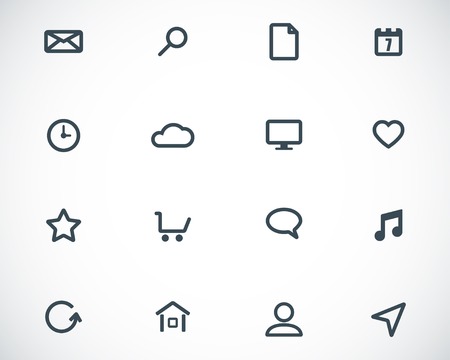 Vector black  universal  icons setのイラスト素材