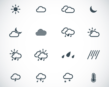 Vector black  weather   icons setのイラスト素材
