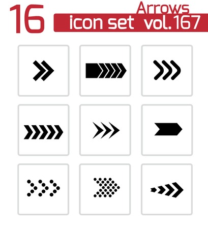 Vector black arrows icons setのイラスト素材