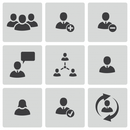 Vector black office people icons setのイラスト素材