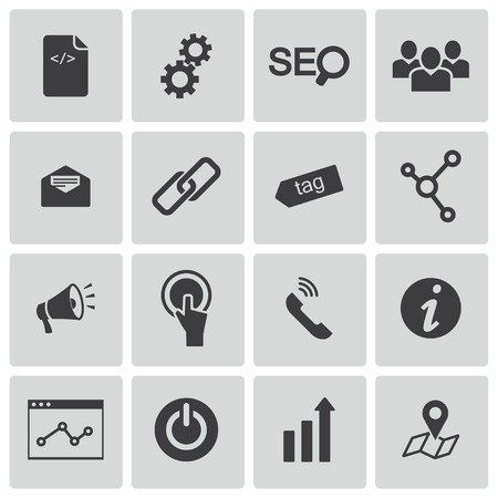 Vector black seo icons setのイラスト素材