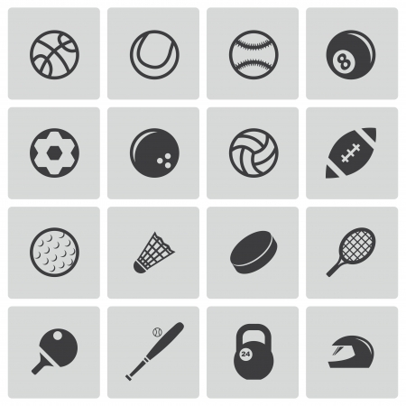 Vector black sport icons setのイラスト素材