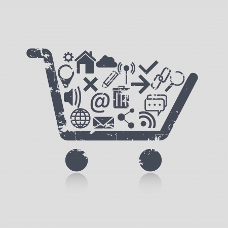 Shopping cart webのイラスト素材