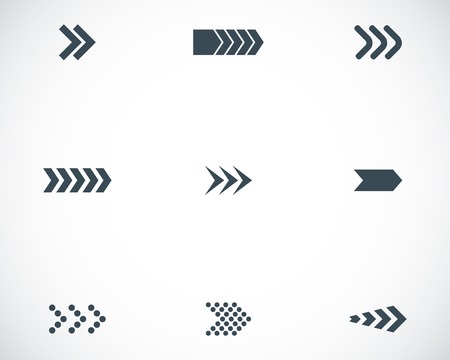 Vector black arrows icons setのイラスト素材