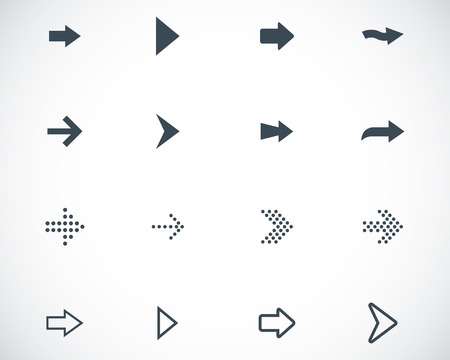 Vector black arrows icons setのイラスト素材