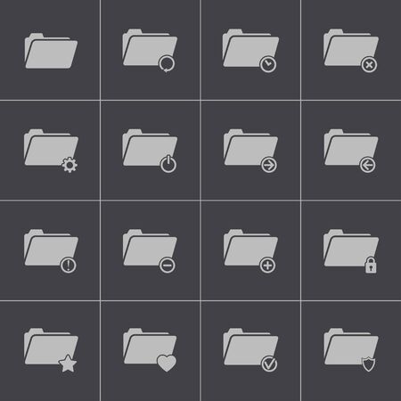 Vector black  folder icons setのイラスト素材