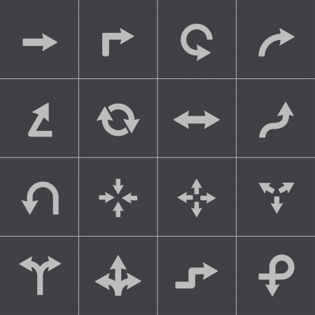 Vector black icon arrows iconsのイラスト素材