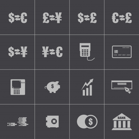 Vector black  bank   icons setのイラスト素材