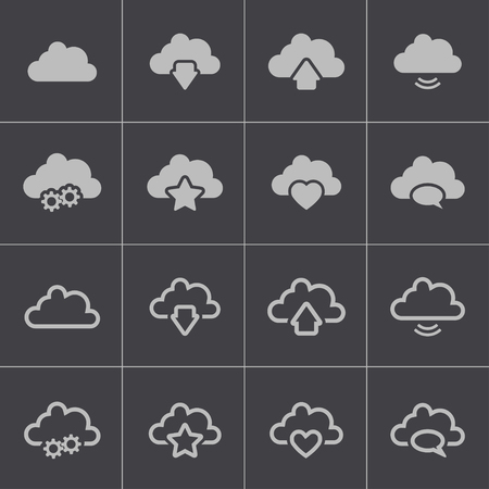 Vector black  clouds  icons setのイラスト素材