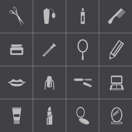 Vector black  cosmetics  icons setのイラスト素材