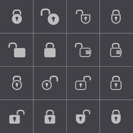 Vector black  lock  icons setのイラスト素材
