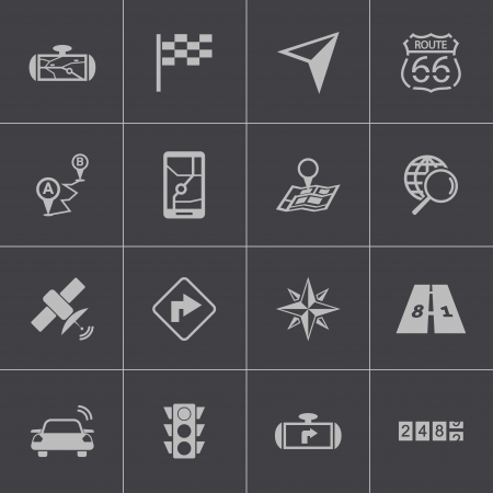 Vector black navigation icons setのイラスト素材