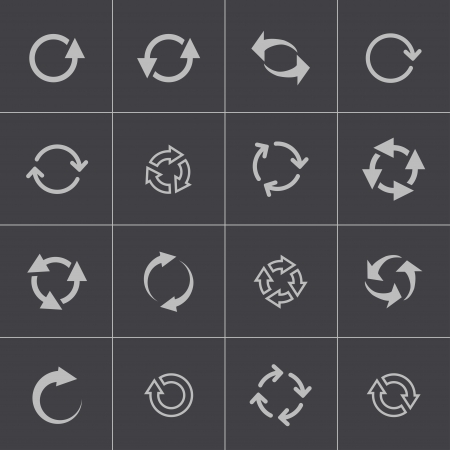 Vector black refresh icons setのイラスト素材