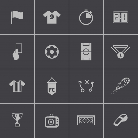 Vector black  soccer  icons setのイラスト素材