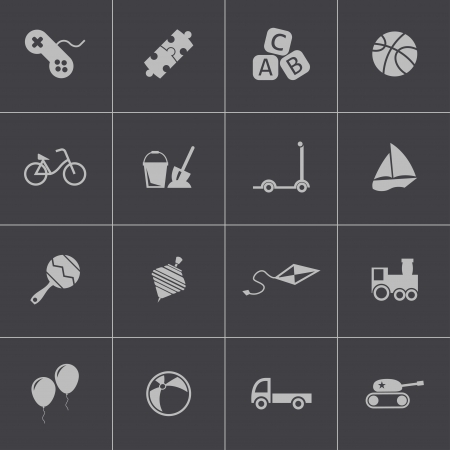 Vector black  toys  icons setのイラスト素材