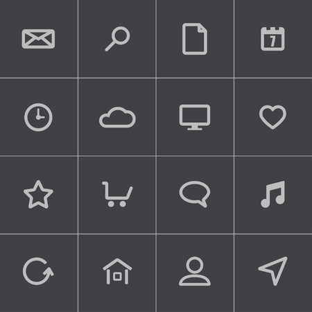 Vector black  universal  icons setのイラスト素材