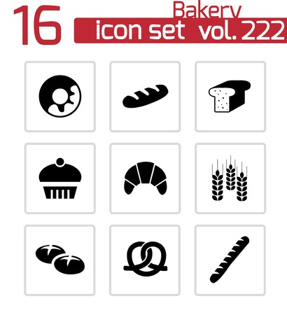 bakery icons set on whiteのイラスト素材