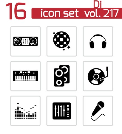dj icons set on whiteのイラスト素材