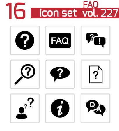FAQ icons set on whiteのイラスト素材