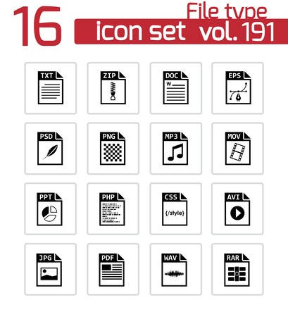 file type icons set on whiteのイラスト素材