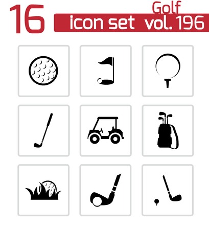 golf icons set on whiteのイラスト素材