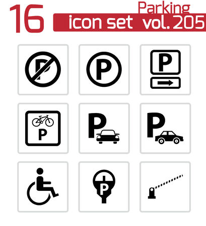 parking icons set on whiteのイラスト素材