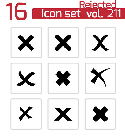 rejected icons set on whiteのイラスト素材