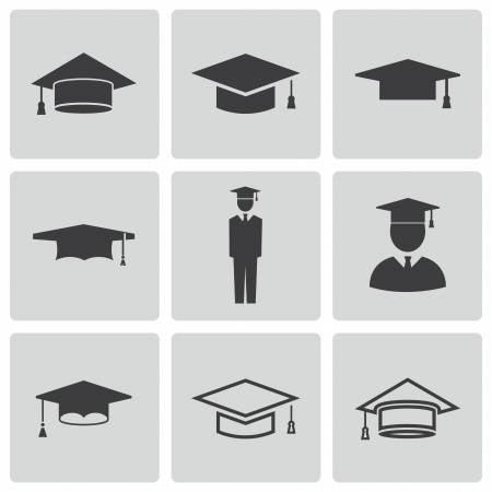 academic cap icons setのイラスト素材