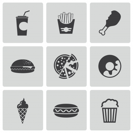 fast food icons setのイラスト素材