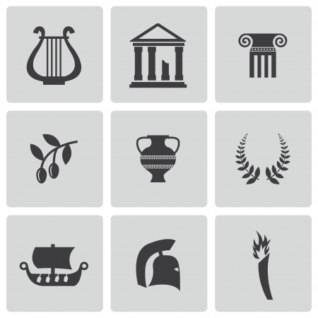 black greece icons setのイラスト素材