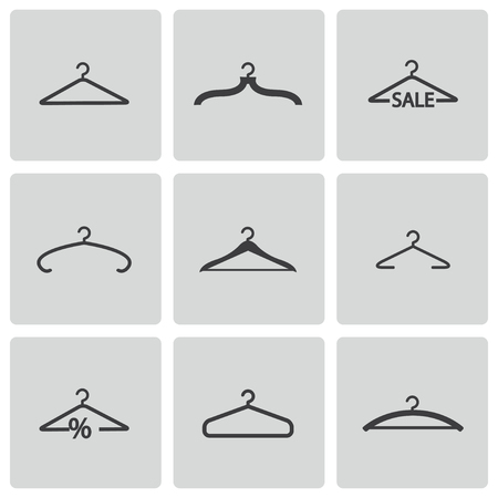 black hanger icons setのイラスト素材